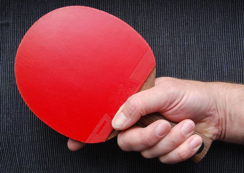 grip on ping pong paddle