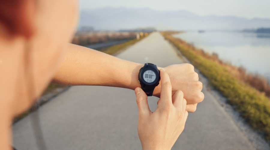 stopwatch on hand